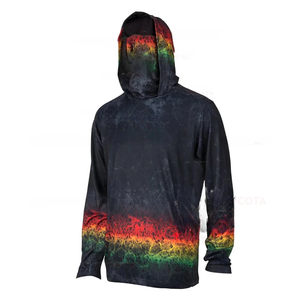 Fishing Shirt Uv Protection - Мужская рыболовная толстовка с капюшоном, защита