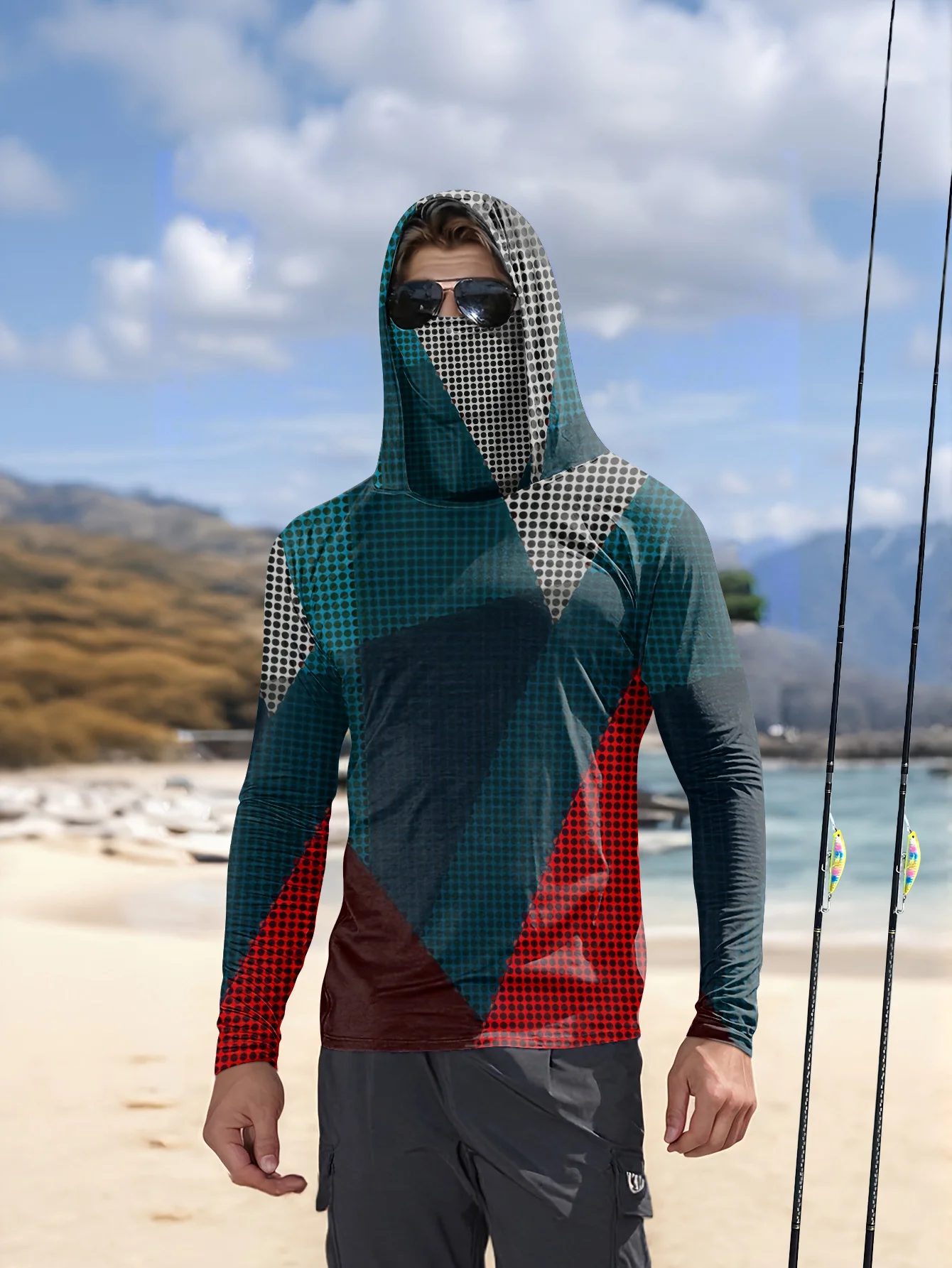 Fishing Shirt Uv Protection - Мужская толстовка для рыбалки с длинными