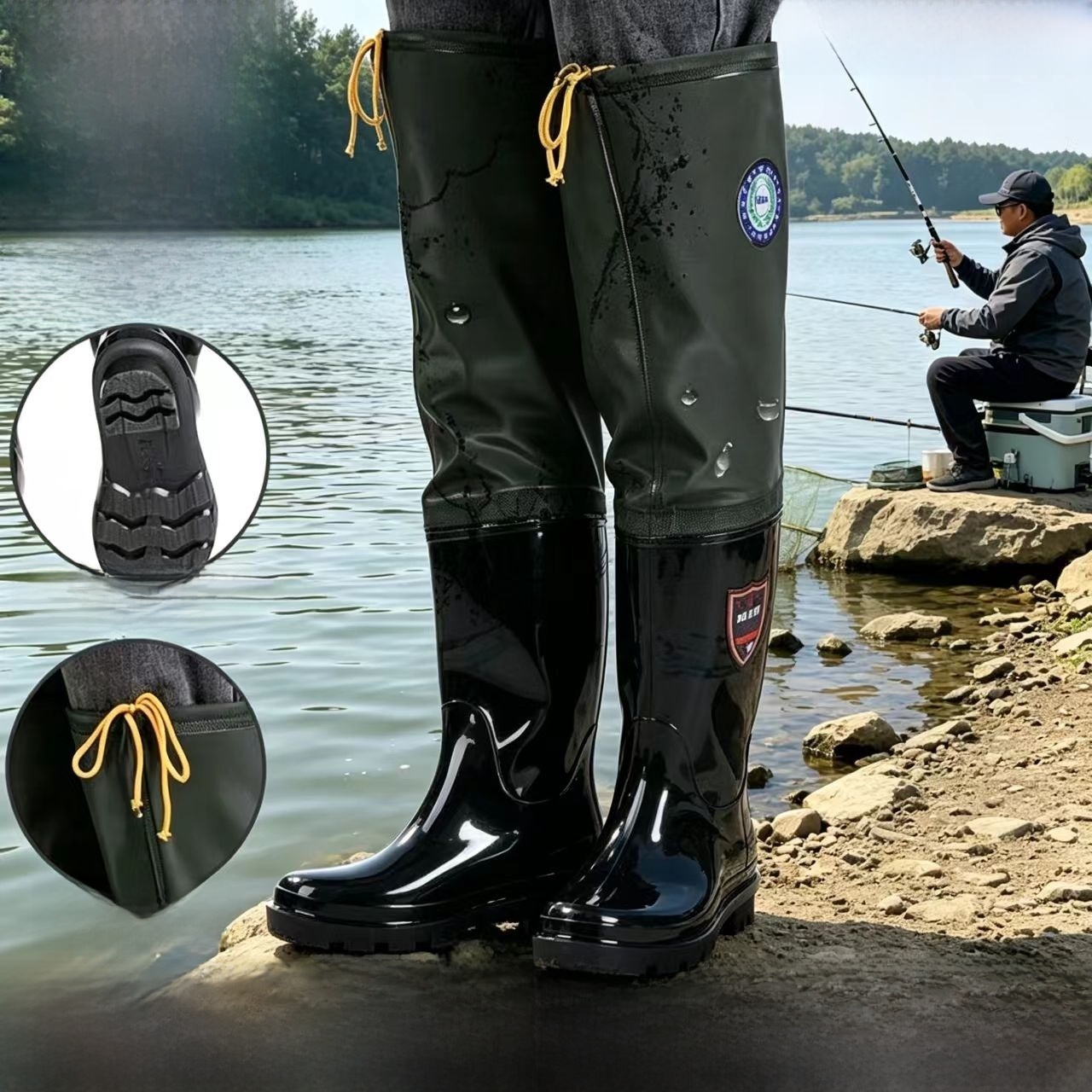 Утолщенные высокие резиновые с – обзор и цена Fishing Rain Suit